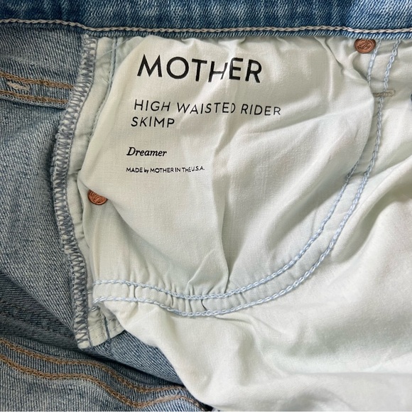 MOTHER High Waisted Rider Skimp Straight Leg Stretch Jeans in Dreamer Size 27 - Picture 3 of 14